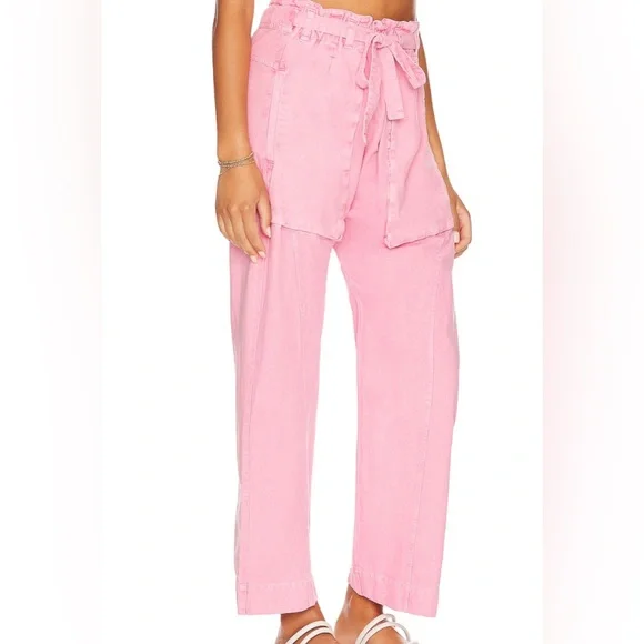 Free People Sky Rider Straight Leg en Rosebloom. - Picture 6 of 7